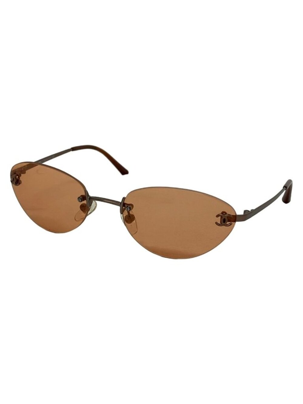 Chanel Sunglasses Light Brown Blanc CC Logo Eyewear